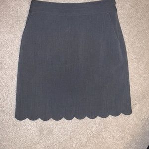 Loft: Grey Scalloped Skirt - NWT